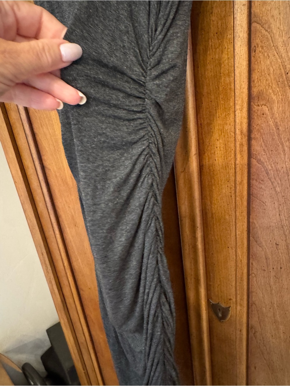 Norma Kamali Charcoal Ruched Maxi Skirt - Picture 3 of 3